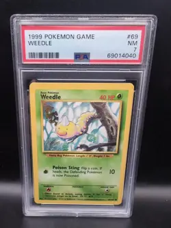 PSA 7 Weedle 69/102 - 1999 Base Set - Vintage WotC Pokemon Card - NM - Image 1