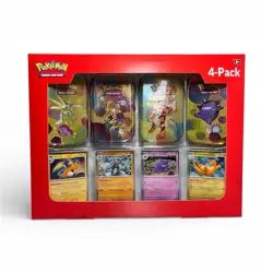 Pokemon Scarlet & Violet—151 Mini Tin 4-Pack Box Raichu Machamp Gengar Dragonite - Image 1