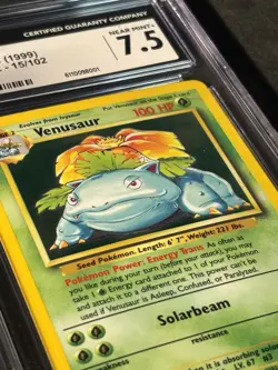 Pokemon Venusaur 15/102 Base Set Vintage 1999 WOTC Holo CGC 7.5 Near Mint+ - Image 3