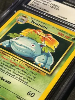 Pokemon Venusaur 15/102 Base Set Vintage 1999 WOTC Holo CGC 7.5 Near Mint+ - Image 4