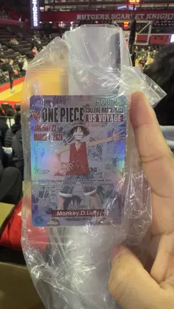 2 One Piece Monkey D. Luffy US Voyage College Basketball Promo Cards SEALED - Image 2