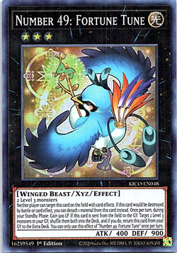 Number 49: Fortune Tune KICO-EN048 Yu-Gi-Oh! Card Light Play 1st Edition - Image 1