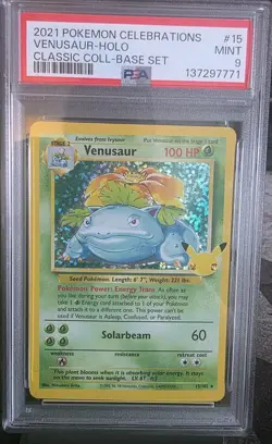 Pokemon Card Venusaur Celebrations Classic Collection 15/102 PSA 9 - Image 1