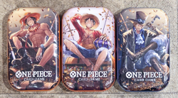 Set of 3 One Piece Card Game Vol.2 Mini-Tins FULL SET NEW SEALED Ace Luffy Sabo - Image 1