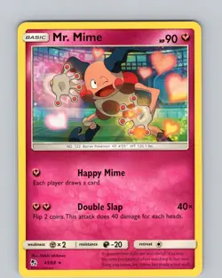 Pokemon TCG Mr. Mime S&M Hidden Fates 43/68 Regular Rare Card NM - Image 1
