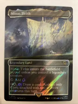 MTG Minas Tirith Borderless BORDERLESS SURGE FOIL Lord Of The Rings 0752 NM - Image 1