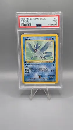 2000 Pokemon Arktos non Holo 1. Edition DEUTSCH 17 62 Fossil PSA 9 - Image 1