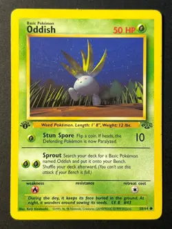 Oddish 58/64 1st Edition Jungle - Common - WOTC Pokemon Card LP - - Image 1