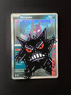 Pokemon Gengar Custom Painted Card By Mendiolla 1/1 - Image 1