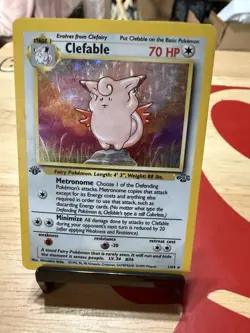 Pokemon TCG Clefable Jungle Holo Card 1/64 1st Edition Rare Mark On Back - Image 1