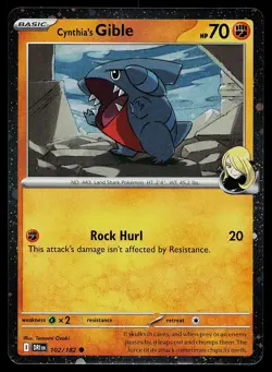 Pokemon SV10: Destined Rivals 102/182 Cynthia's Gible Pokemon Card Promo Holo - Image 1