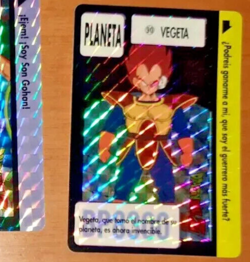 CARTA PRISMA CARDS Serie Cardass 3 DRAGON BALL Z BANDAI 1993 Card 90 VEGETA goku - Image 1