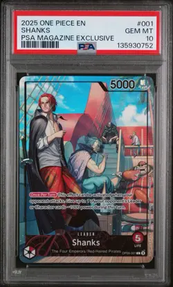 Shanks (2025 PSA Magazine Promo) OP09-001 One Piece Promotion Cards Foil PSA 10 - Image 1