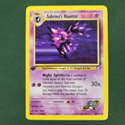 MP 1st Edition Sabrina's Haunter 58/132 Gym Heroes Uncommon Pokemon Card - Image 1