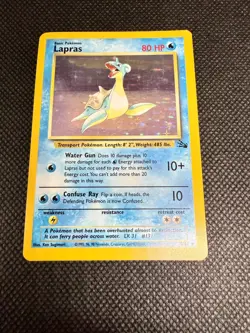 ⭐ Lapras 10/62 ⭐ Original Holo Rare Fossil Set Pokemon Card WOTC TCG 1999 - Image 1