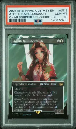 Aerith Gainsborough Borderless Surge Foil PSA 10 – MTG Final Fantasy - Image 4