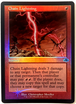 MTG Chain Lightning RETRO FRAME FOIL Dominaria Remastered 316 NM - Image 1
