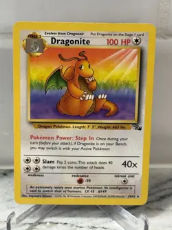 Dragonite Fossil 19/62 *NM* Pokemon TCG WOTC 1999 Vintage Regular Unlimited Rare - Image 1