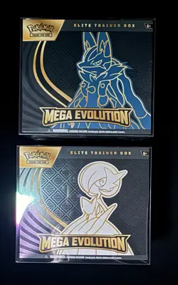 Pokemon Mega Evolution Elite Trainer Box’s w/ Case & Mini Tin Complete Set - Image 2