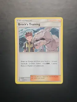 Pokemon Hidden Fates Brock's Training Holo Rare 55/68 LP - Image 1