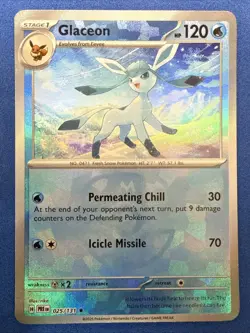 Pokemon TCG Glaceon Masterball Holo SV Prismatic Evolutions 025/131 LP - Image 1