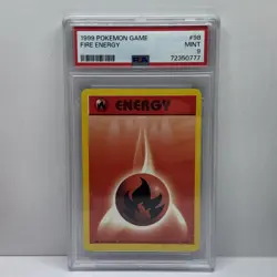 TCG Graded 1999 Fire Energy Pokemon Professionally Graded PSA 9 MINT - Image 1