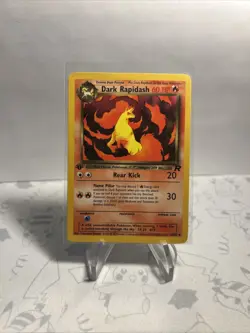 Dark Rapidash 44/82 Team Rocket 1st Edition Pokemon DMG - Image 1