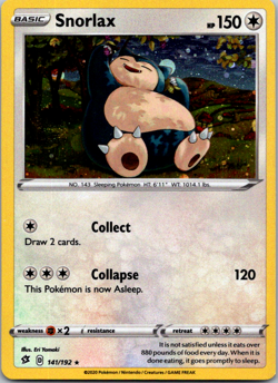 Snorlax 141/192 Rebel Clash Holo Cosmos Holo Rare Pokemon TCG Promo - Image 1