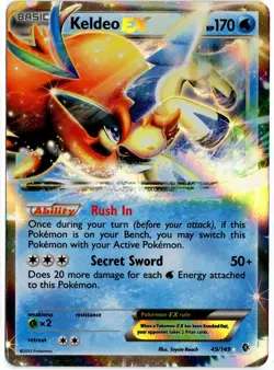 Pokemon - Boundaries Crossed Keldeo EX 49/149 Excellent/NM - Image 1