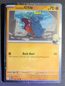 Cynthia's Gible & Gabite W/ SWIRL Cosmos Holo Promo Destined Rivals Pokemon TCG - Image 2