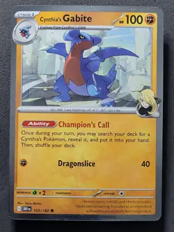 Cynthia's Gible & Gabite W/ SWIRL Cosmos Holo Promo Destined Rivals Pokemon TCG - Image 5