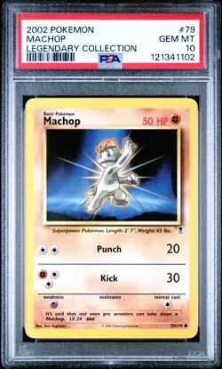 2002 Pokemon Legendary Collection #79 Machop PSA 10 GEM MINT NEWLY GRADED! - Image 1