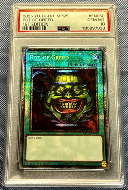 YUGIOH • POT OF GREED • 1ST EDITION • MP25-EN050 • STARLIGHT • PSA 10 - Image 1