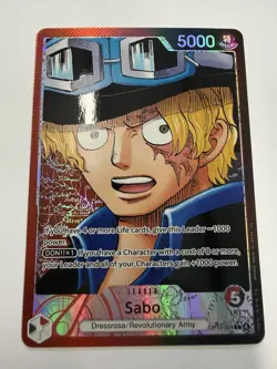 One Piece TCG Sabo OP13-004 Leader Alternate Art Alt English NM/M+ - Image 1