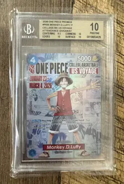 Monkey.D.Luffy (055) (College Basketball US Voyage) P-055 One Piece Promo BGS 10 - Image 1