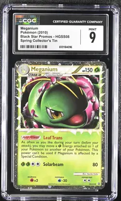 CGC 9 MINT Meganium 2010 Black Star Promos HGSS08 Holo Pokemon Card - Image 1
