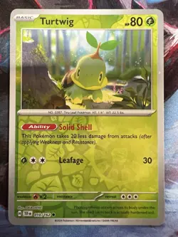 Turtwig Common Reverse Holo Grass Temporal Forces Pokemon TCG Card 010/162 - Image 1