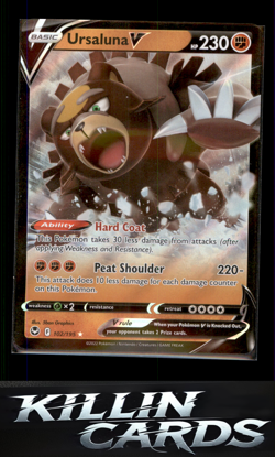 Ursaluna V 102/195 Pokemon Ultra Rare SWSH12: Silver Tempest Card NM - Image 1