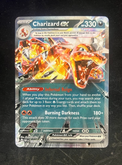 Charizard ex 125/197 Scarlet & Violet Obsidian Flames Pokemon Card NM Pack Fresh - Image 1