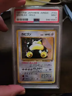 Pokemon TCG Snorlax No.143 Holo Rare Card Japanese Jungle PSA 9 - Image 1