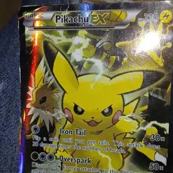 Pokemon Pikachu EX XY124 Holo Promo 130 HP Iron Tail Overspark XY Card - Image 1