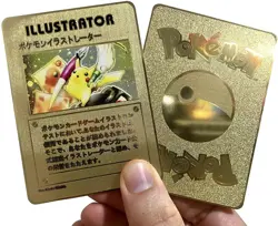 Metal Golden Pikachu Illustrator Trading Card Collectable/ Gift - Image 1