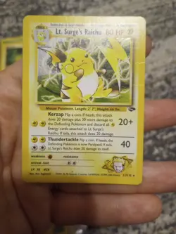 Pokemon TCG Lt. Surge's Raichu Holo Unlimited Rare Card Gym Challenge 11 - Image 1