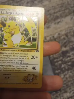 Pokemon TCG Lt. Surge's Raichu Holo Unlimited Rare Card Gym Challenge 11 - Image 2