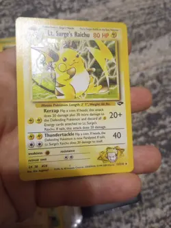 Pokemon TCG Lt. Surge's Raichu Holo Unlimited Rare Card Gym Challenge 11 - Image 3