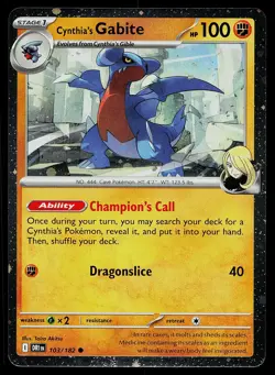 Pokemon SV10: Destined Rivals 103/182 Cynthia's Gabite Pokemon Card Promo Holo - Image 1