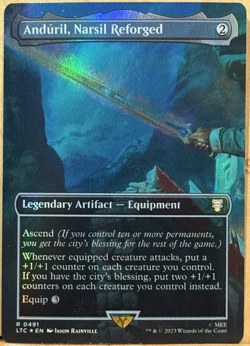 LIMITED EDITION Lord of the Rings MtG Anduril Narsil Reforged NM BORDERLESS FOIL - Image 1