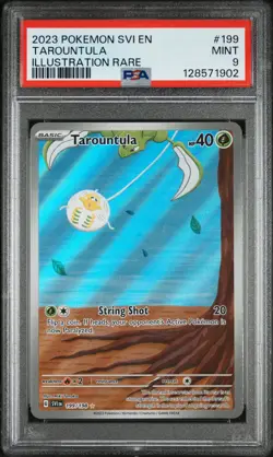 2023 POKEMON SVI EN-SCARLET & VIOLET ILLUSTRATION RARE #199 TAROUNTULA PSA 9 - Image 1