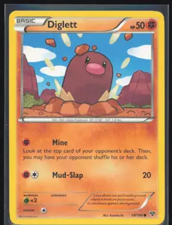 Diglett (Deep Pocket Monster's Thumb) Non Holo 58/146 Pokemon XY Base Set LP - Image 1