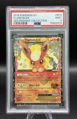 2016 Pokemon XY Generations Flareon EX RC6/RC32 Radiant Collection PSA 9 Mint - Image 1